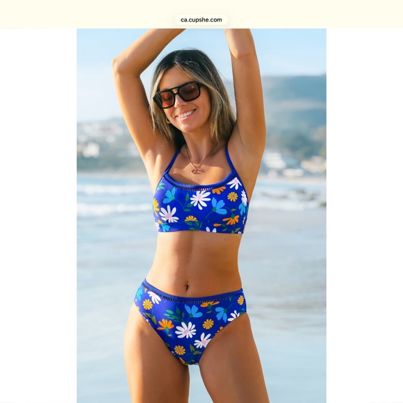 NWT- Blue Floral Bikini - Picture 3 of 4